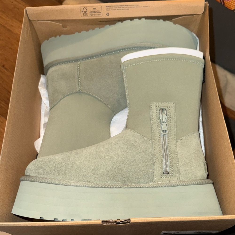 Ugg Green Suede Platform Boots